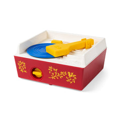 Playable records stored inside the Fisher Price Classics Record Player reduce clutter