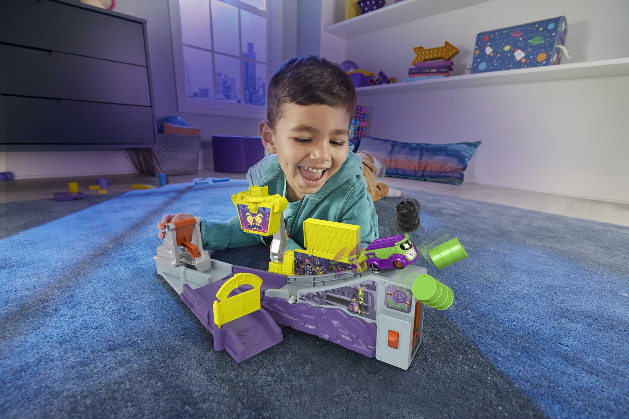 Fisher-Price Prank the Joker Van promotes action packed launches.