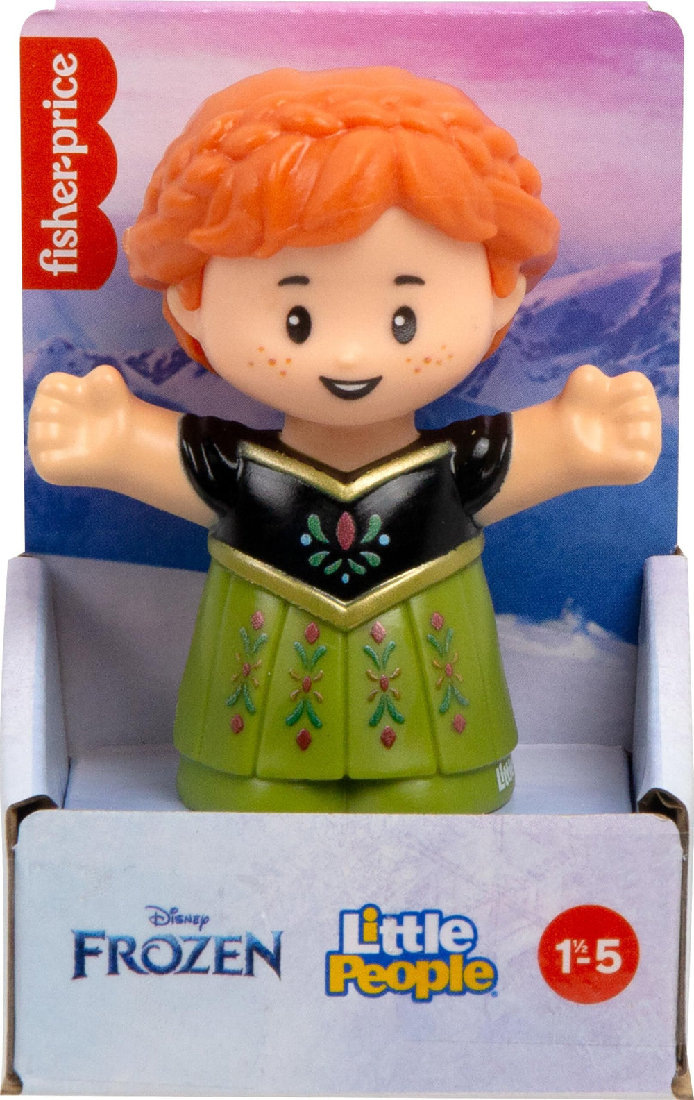 Fisher-Price Disney Frozen Anna figure toddler-friendly size supports grasp and exploration.