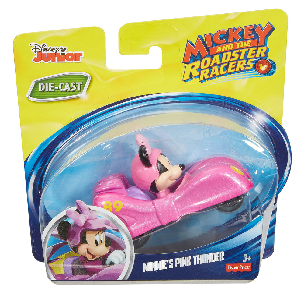 Fisher-Price Minnie’s Pink Thunder side view car supports dynamic race setups