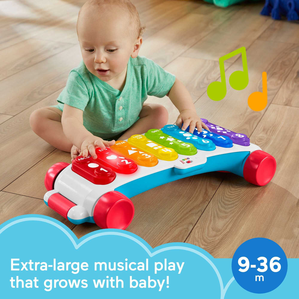Child pulls the toy along with the folded handle for on-the-go play.