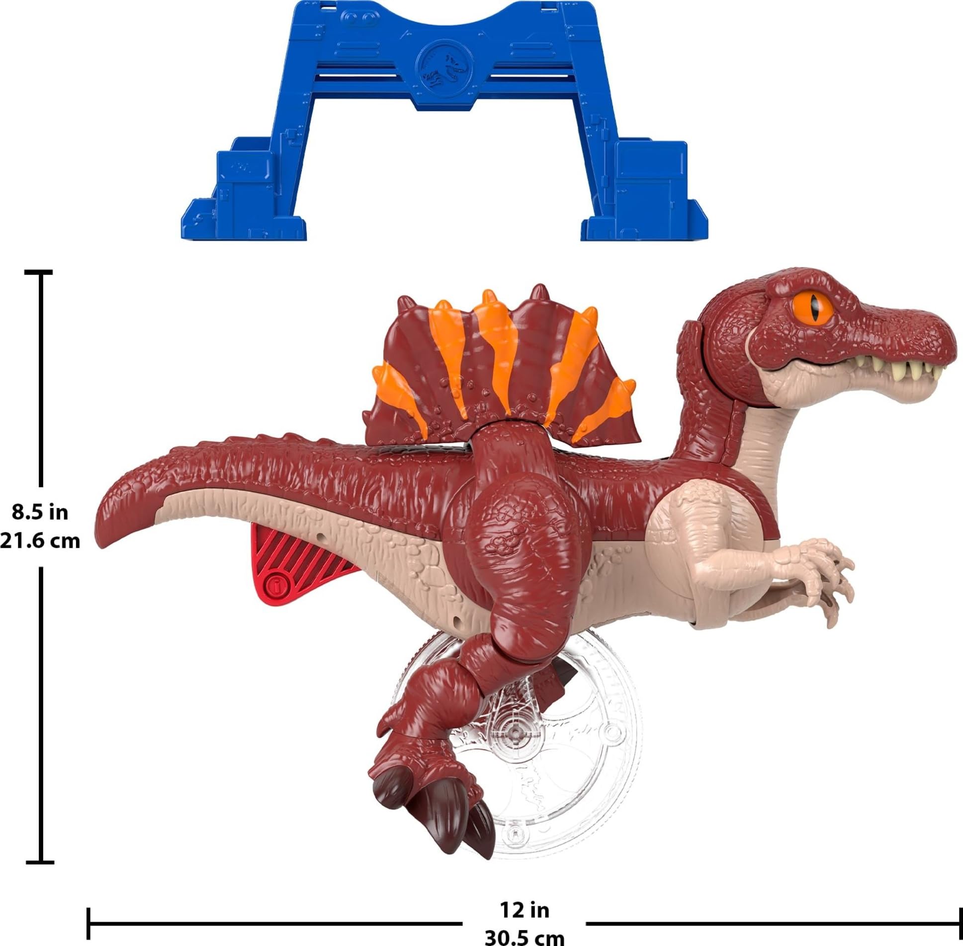 Fisher-Price Imaginext 9-inch Spinosaurus figure designed for easy gripping by preschoolers.