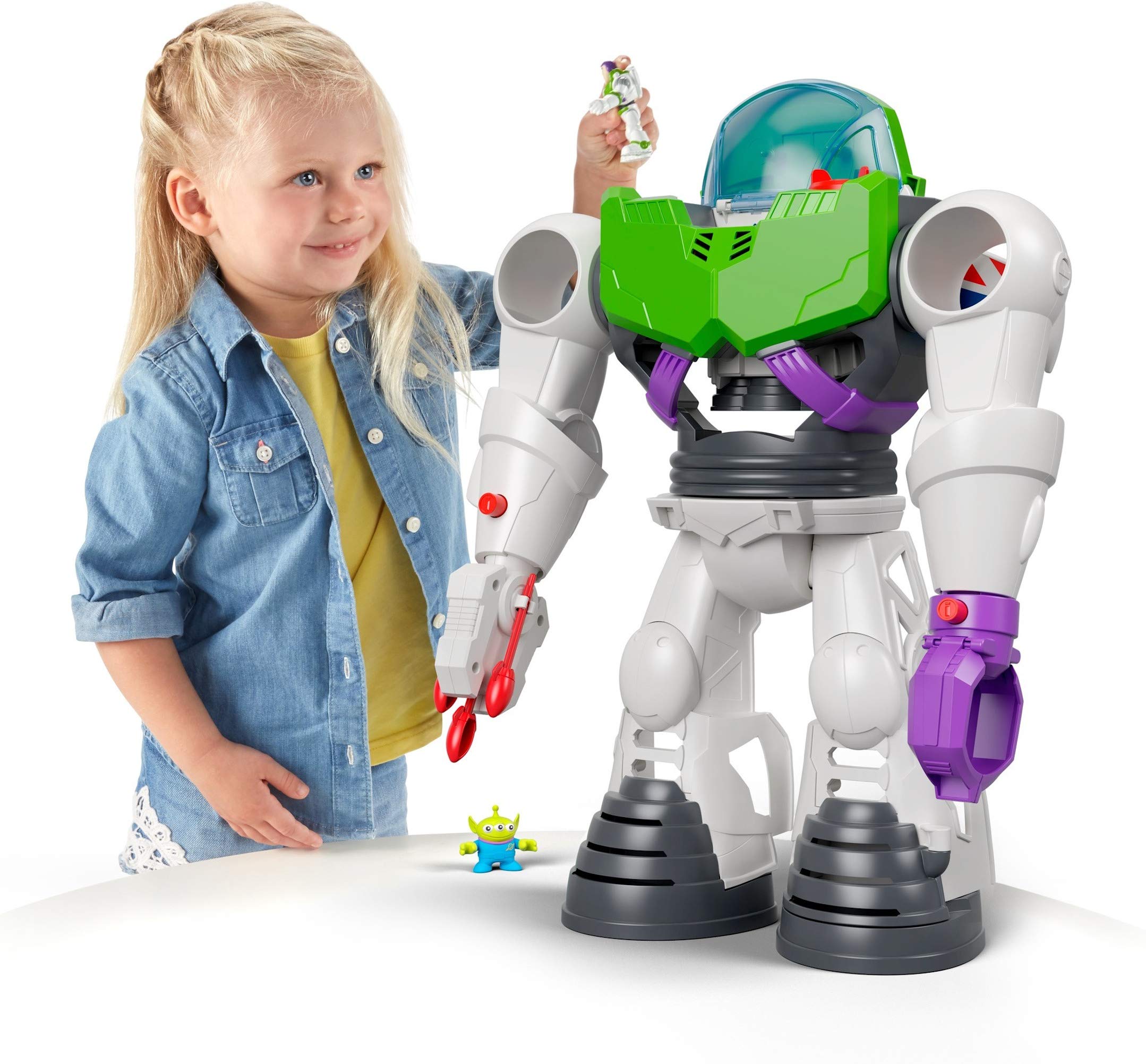 Fisher-Price Imaginext Buzz Lightyear removable spaceship for versatile play.