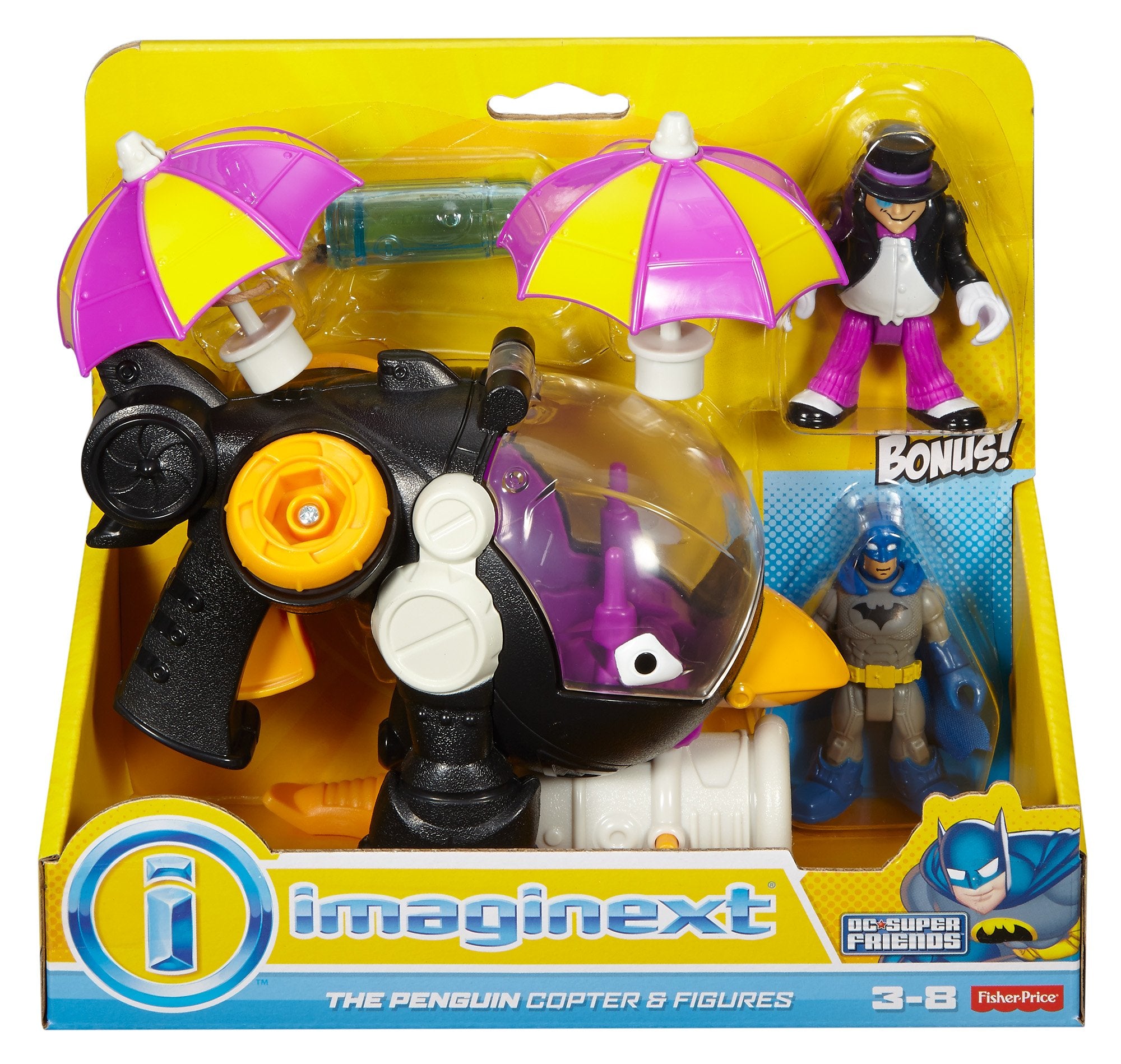 Fisher-Price Imaginext Batman figure crafted for crossover DC Super Friends adventures.