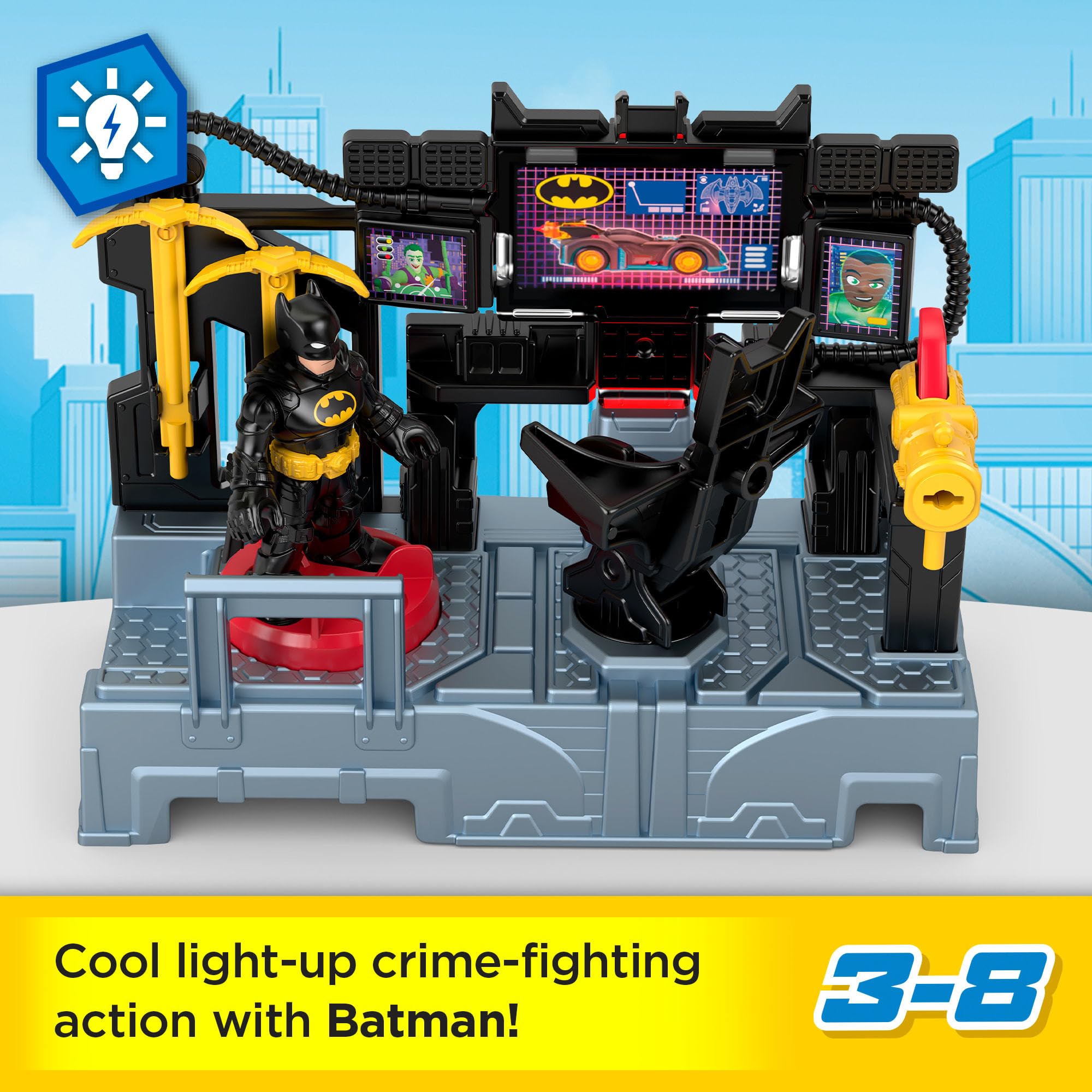 Poseable Batman figure with attachable Batwing for dynamic rescues