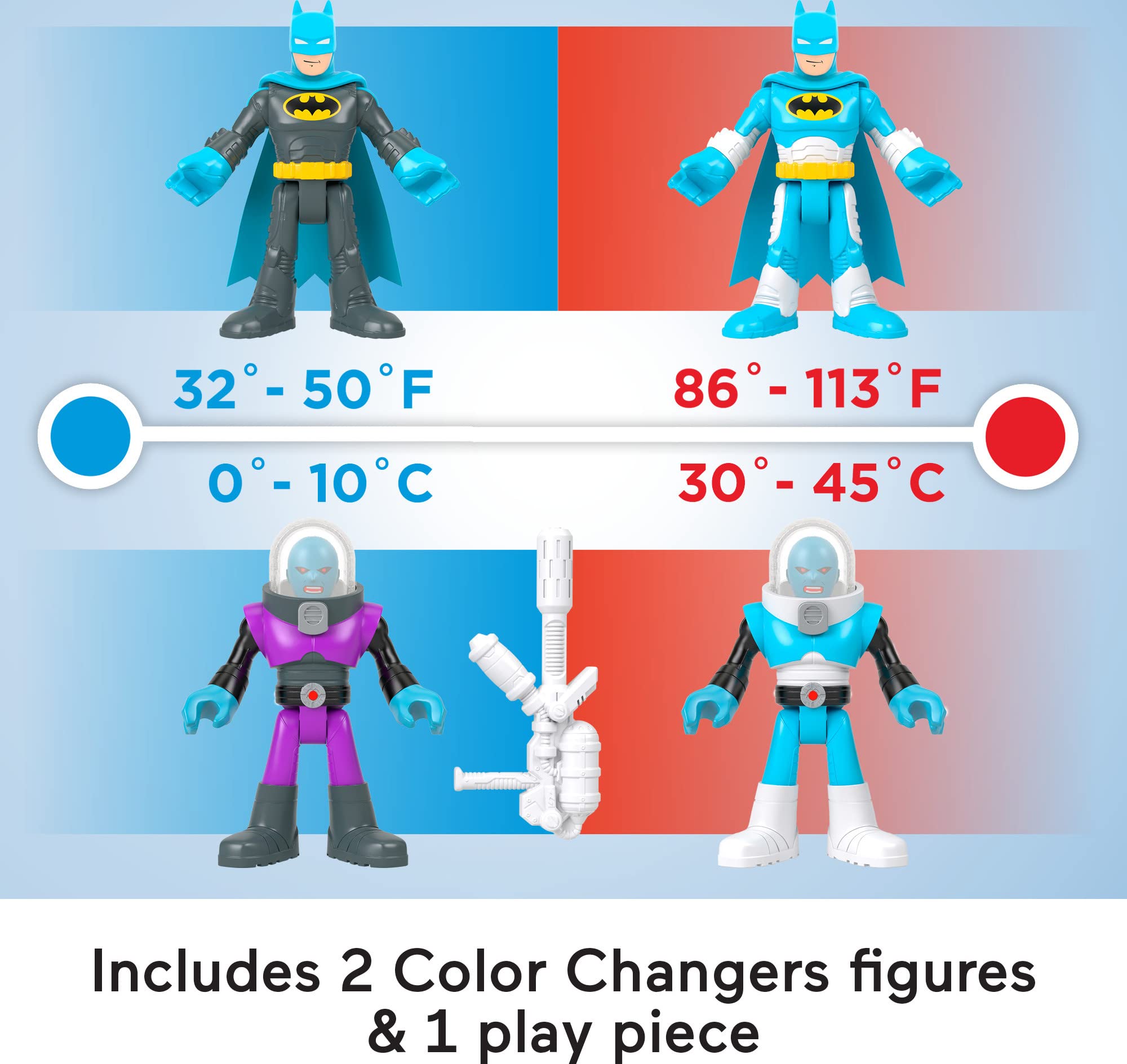 Two poseable figures support dynamic storytelling with Batman and Mr. Freeze