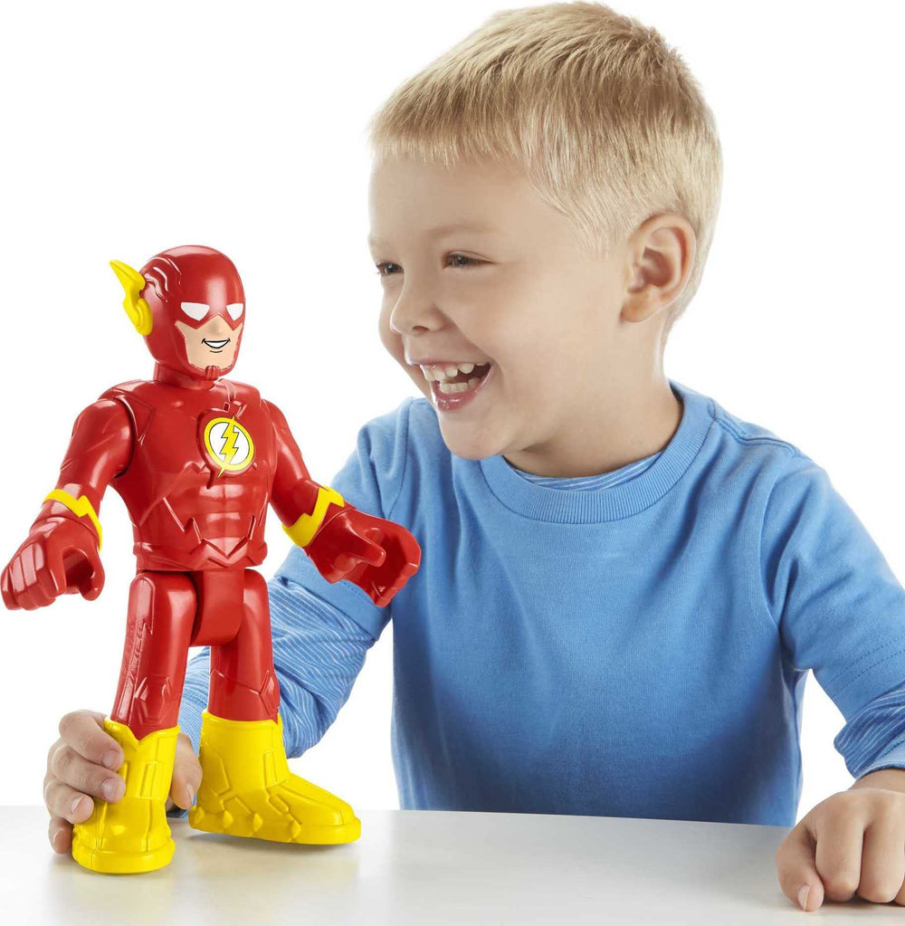 Fisher-Price Imaginext The Flash XL figure shows movable neck and shoulders for lifelike motion.
