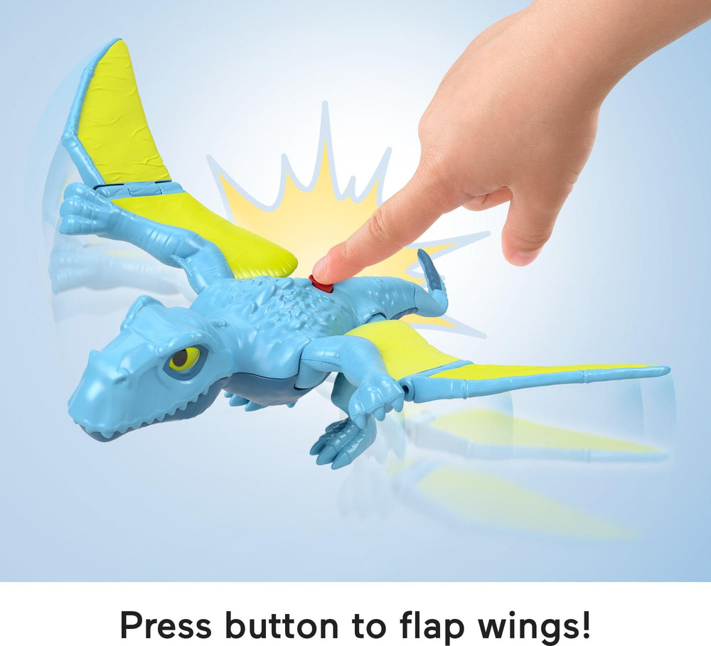 Fisher-Price Imaginext Dimorphodon bright wings invite interactive wing-expansion play.