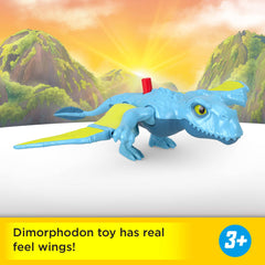 Fisher-Price Imaginext Dimorphodon real-feel skin adds tactile fun for kids.