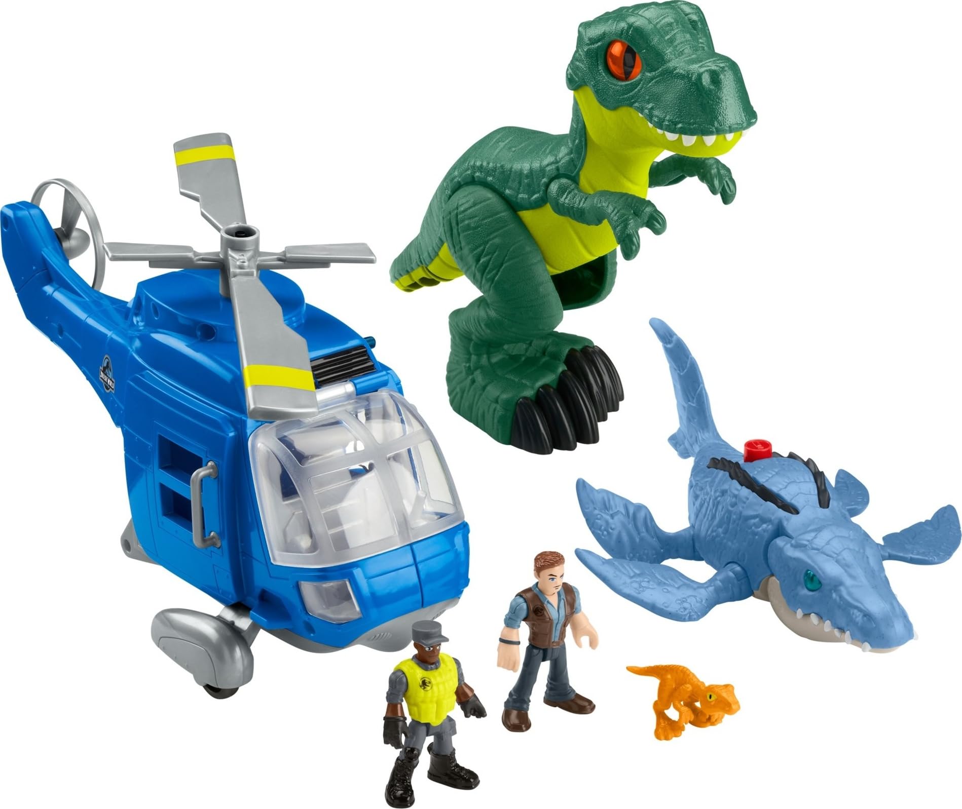 Fisher-Price Imaginext Dino Chopper helicopter propellers ready for rescue play
