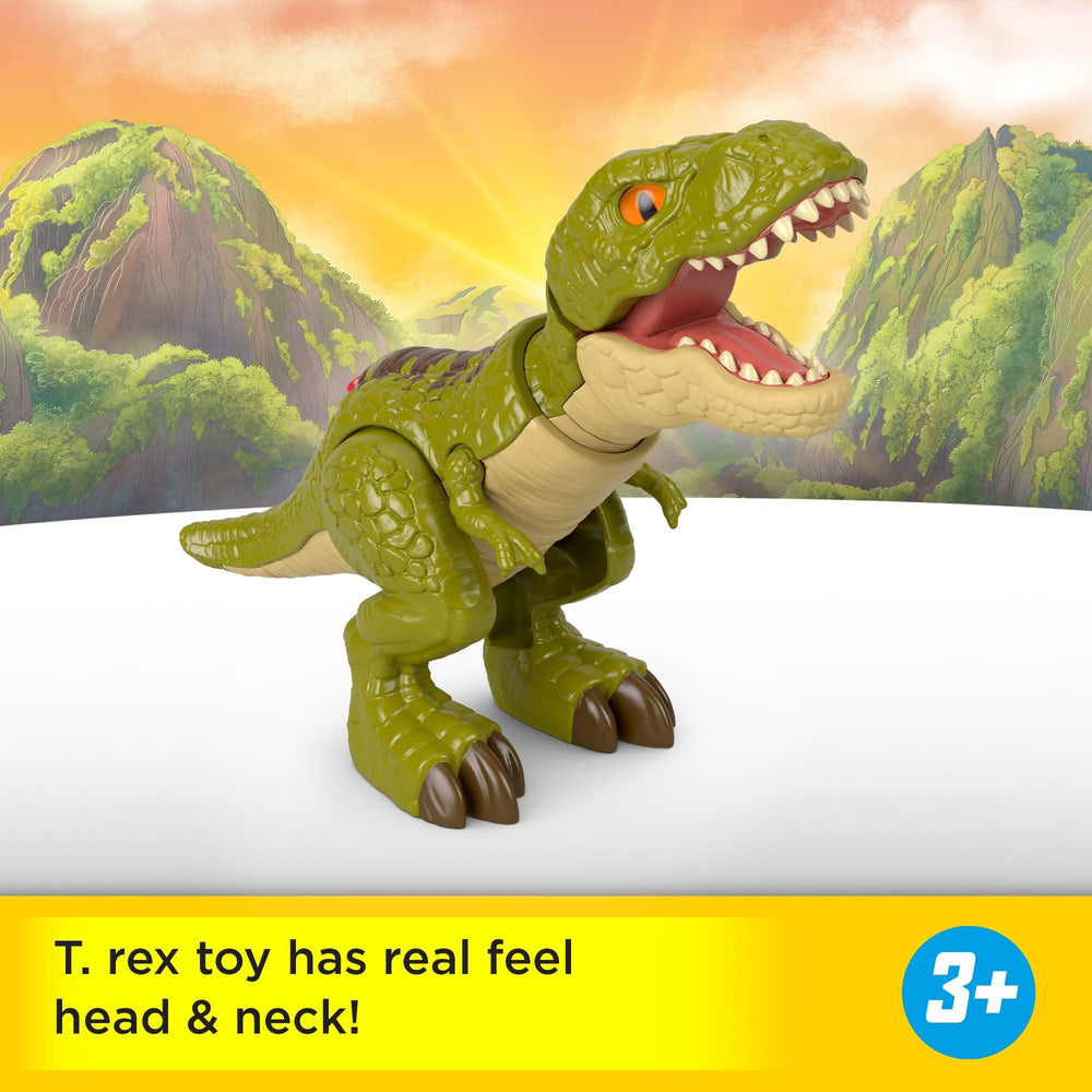 Fisher-Price Imaginext dino skin texture adds tactile realism for hands-on exploration.