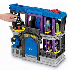 Fisher-Price Imaginext Gotham City Jail front view showcases multi-cell play.