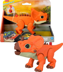Fisher-Price Imaginext Aquilops dino ram head action for playful battles.