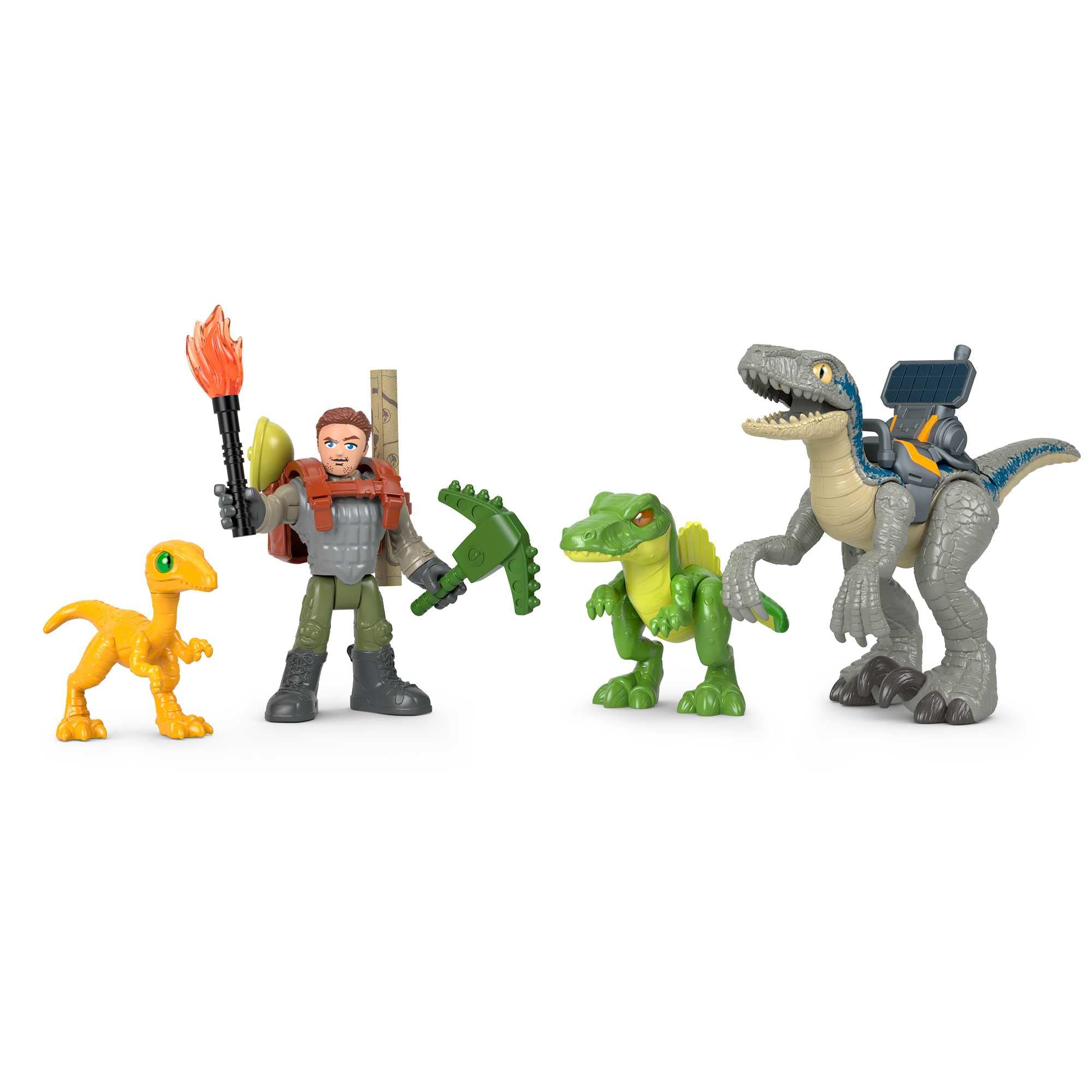 Fisher-Price Imaginext Blue the Raptor action for dynamic storytelling with Owen Grady