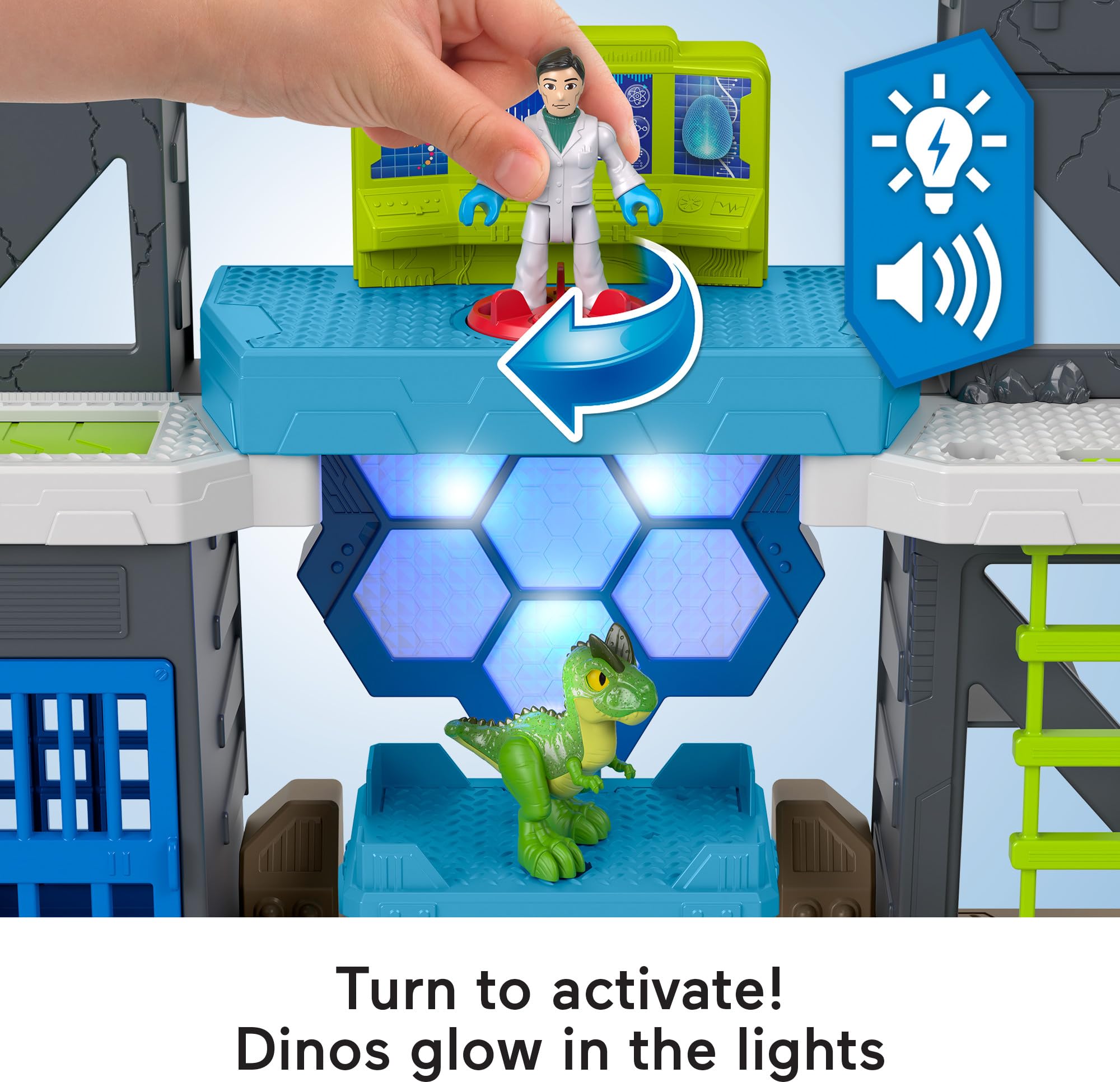 Fisher-Price Imaginext power pad activates dynamic lights during scans