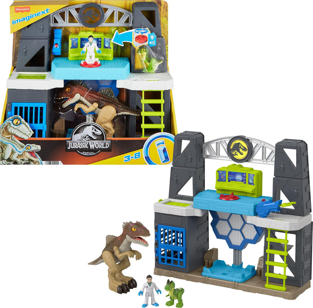 Fisher-Price Imaginext Jurassic World scan-and-glow dino base—lights enhance pretend play