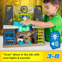 Fisher-Price Imaginext Jurassic World glowing platform ready for scanning adventures