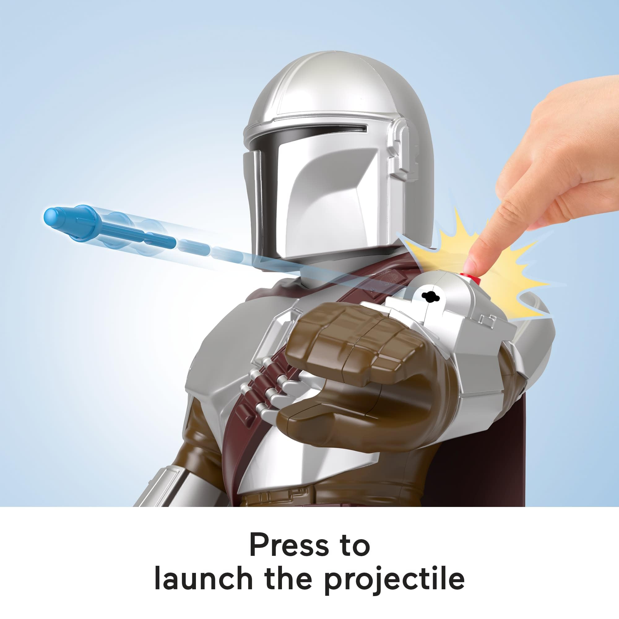 Fisher-Price Imaginext Mandalorian XXL figure soft cape adds cinematic costume flair
