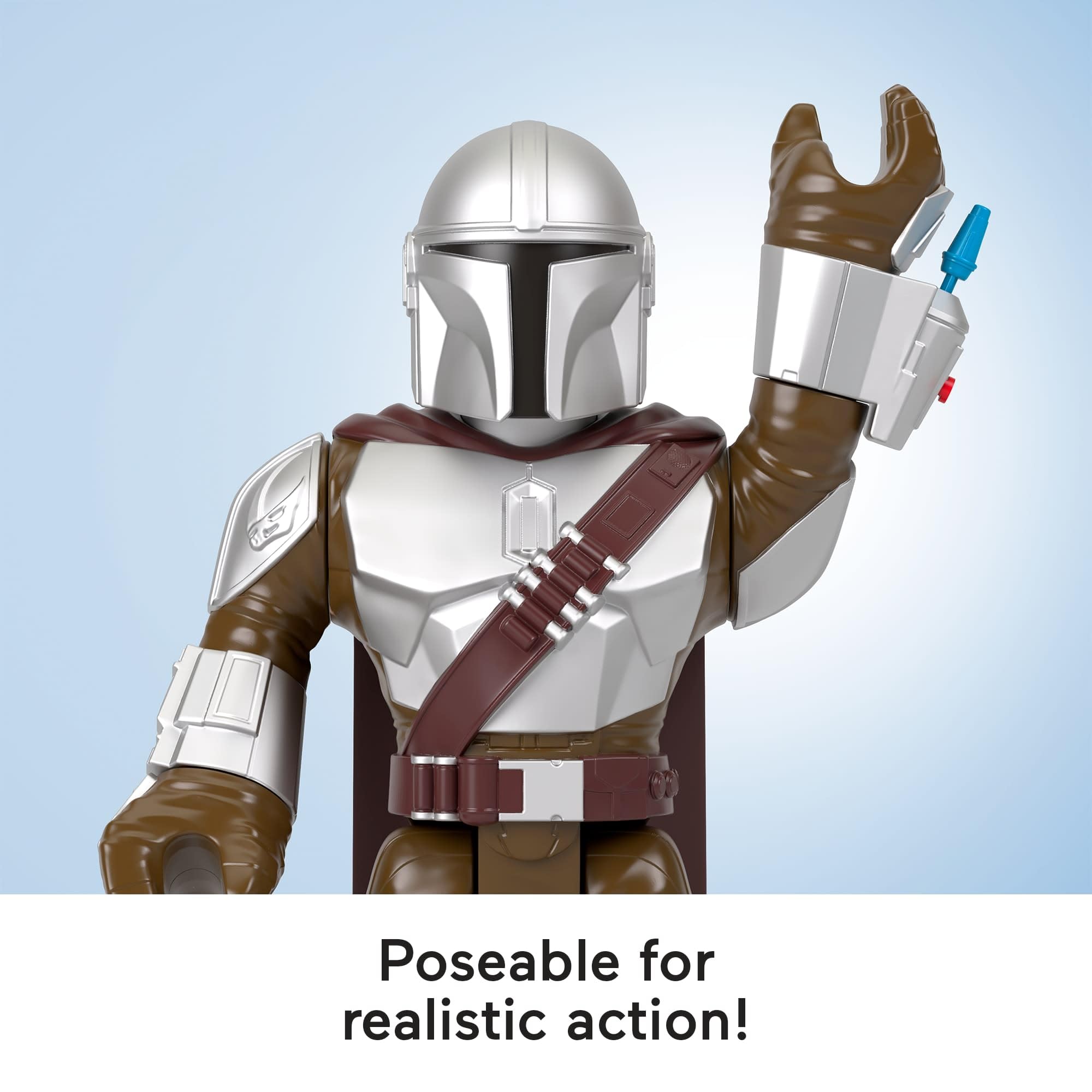 Fisher-Price Imaginext Mandalorian XXL figure movable head arms legs for realistic posing
