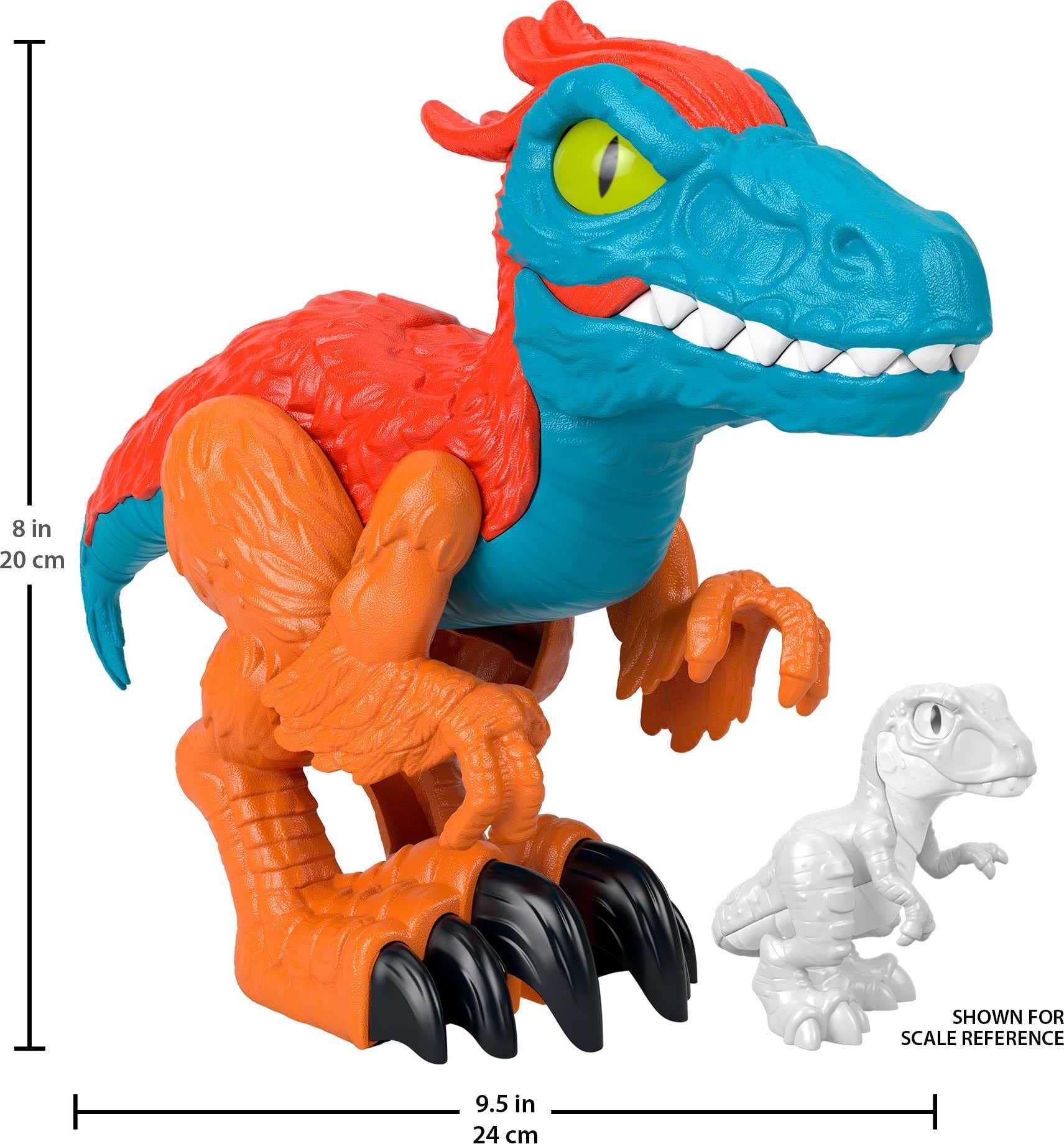 Pyroraptor XL in dynamic pose supports cooperative play with siblings.