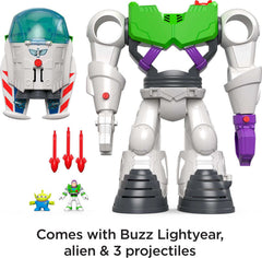 Fisher-Price Imaginext removable spaceship enables flexible play setups.