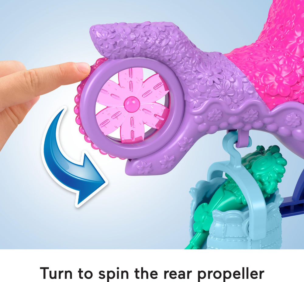 Fisher-Price Imaginext Trolls Poppy with flower basket adds playful mission accessories.