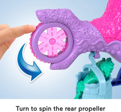 Fisher-Price Imaginext Trolls Poppy with flower basket adds playful mission accessories.