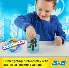 Fisher-Price Imaginext Two-Face color changer figure shows different decorations when dunked.