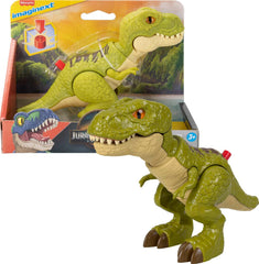 Fisher-Price Imaginext Tyrannosaurus Rex action toy with head lunge for dynamic play.