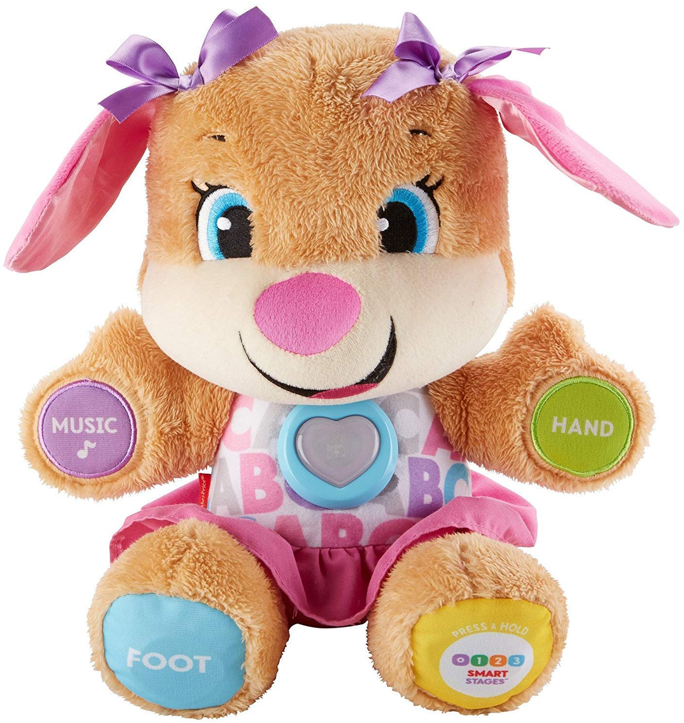 Fisher-Price Laugh and Learn Smart Stages Sis front view highlights sensory play and vocabulary exploration