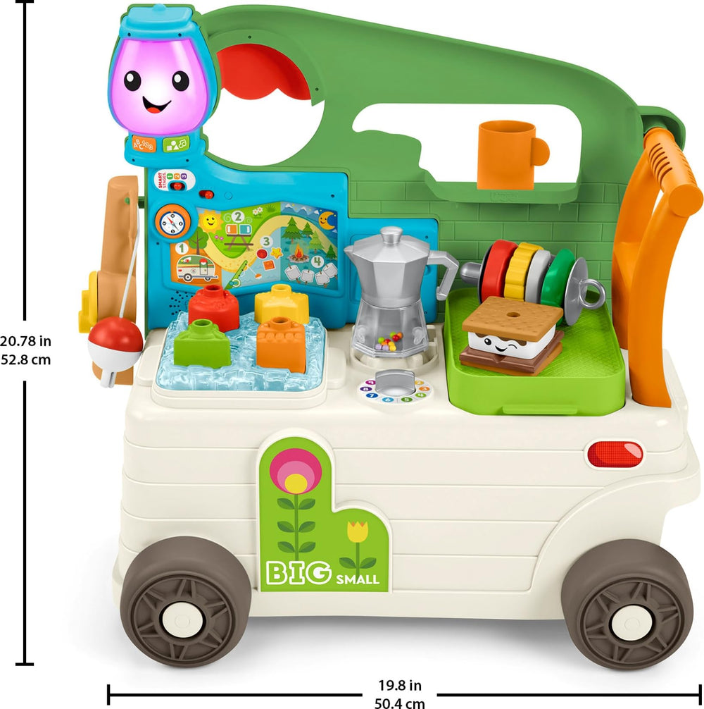 Fisher-Price Laugh and Learn camper walker fishing pole and fish shapes for sorting pretend play