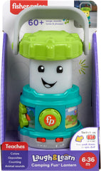 Fisher-Price Laugh and Learn Camping Lantern color options brighten pretend camping.