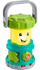 Fisher-Price Laugh and Learn Camping Lantern front view with bright lights.
