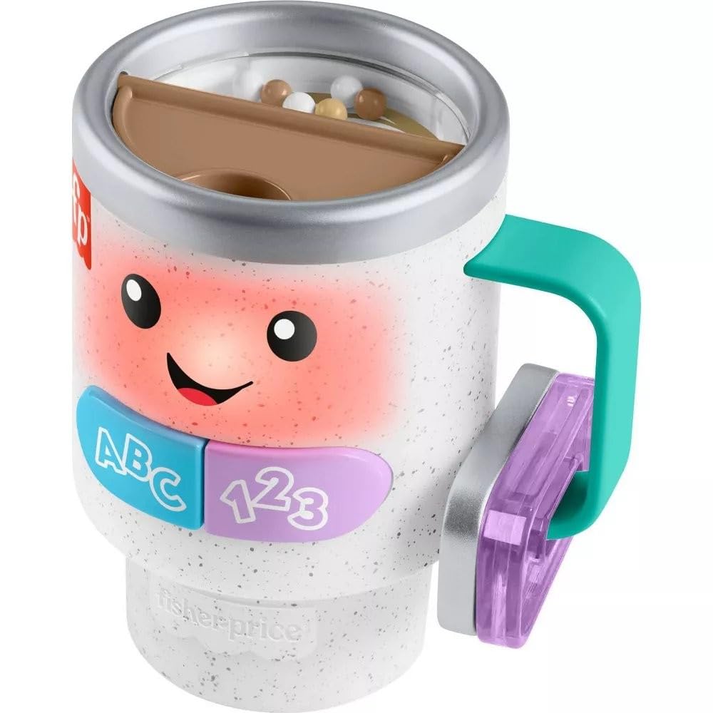 Fisher-Price Laugh & Learn coffee mug lights illuminate early learning moments.