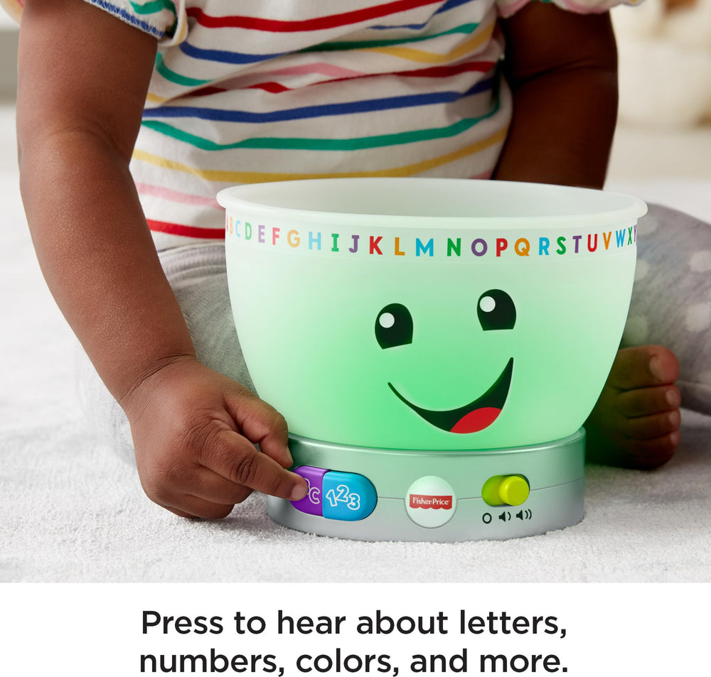 Fisher-Price Laugh & Learn Magic Color Mixing Bowl light display in action
