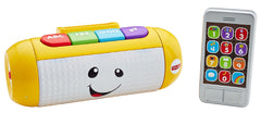 Fisher-Price Laugh & Learn speaker with purple button delivers tunes for sensory play