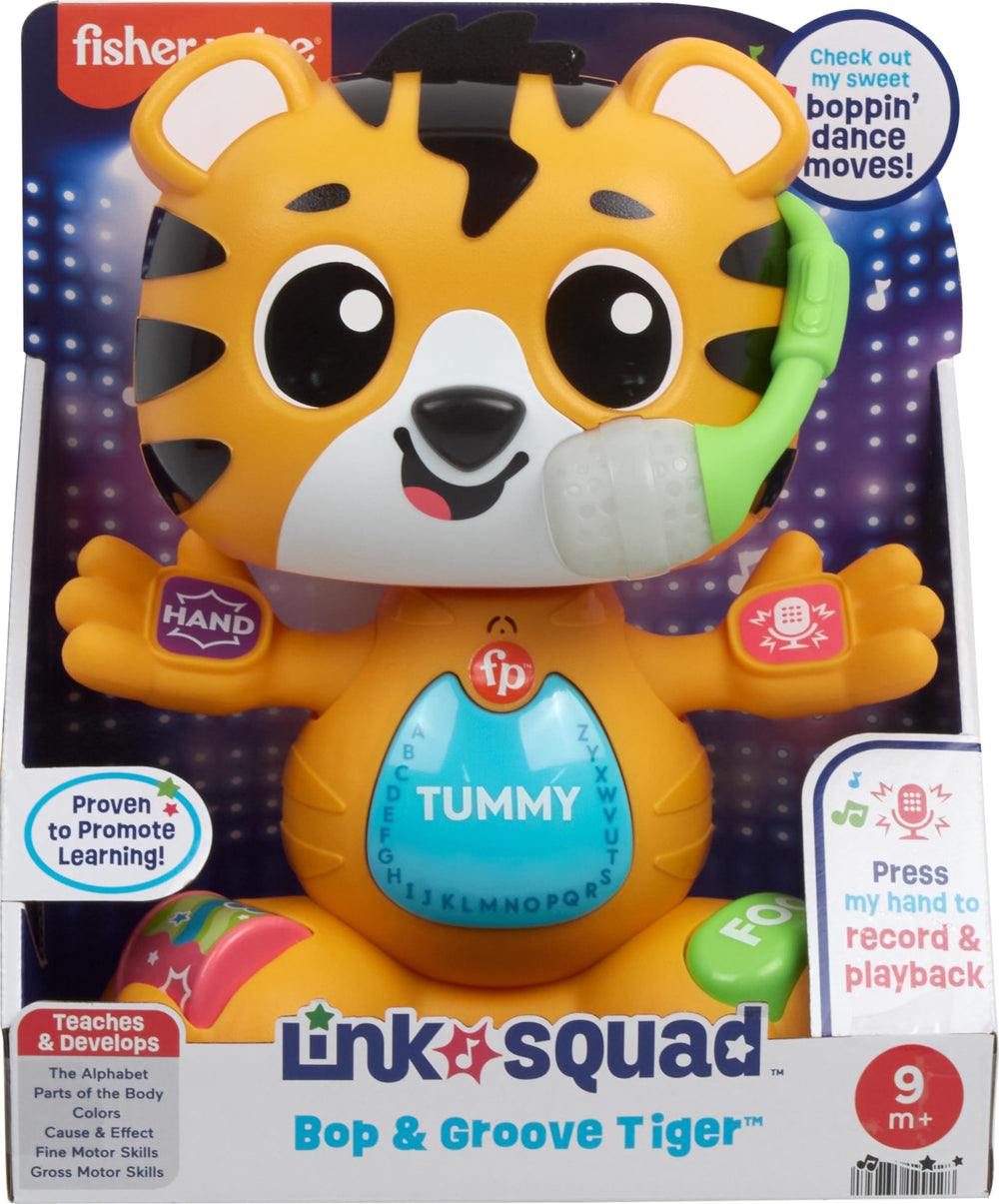Fisher-Price Link Squad Tiger band-interaction with other toys encourages collaborative play.