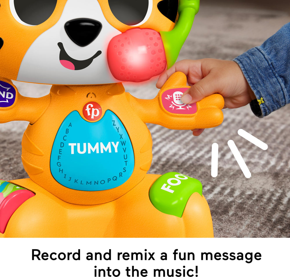 Fisher-Price Link Squad Tiger voice-record remix feature lets kids replay their messages.