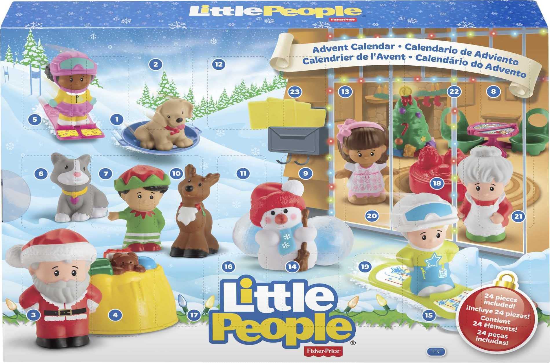 Fisher-Price Little People Advent Calendar day 1 door opening for daily holiday play