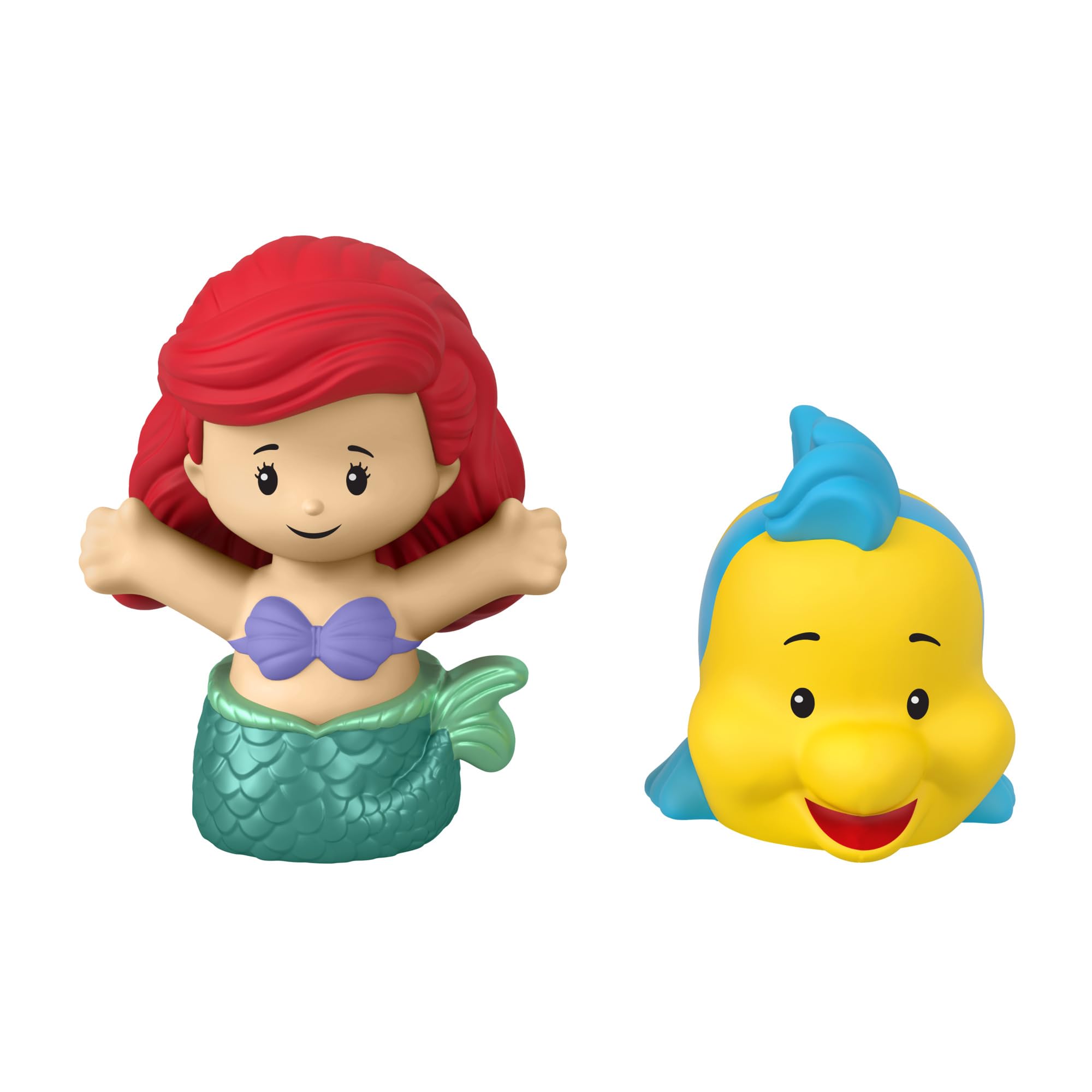 Fisher-Price Little People Ariel and Flounder figures for gentle imaginative play.