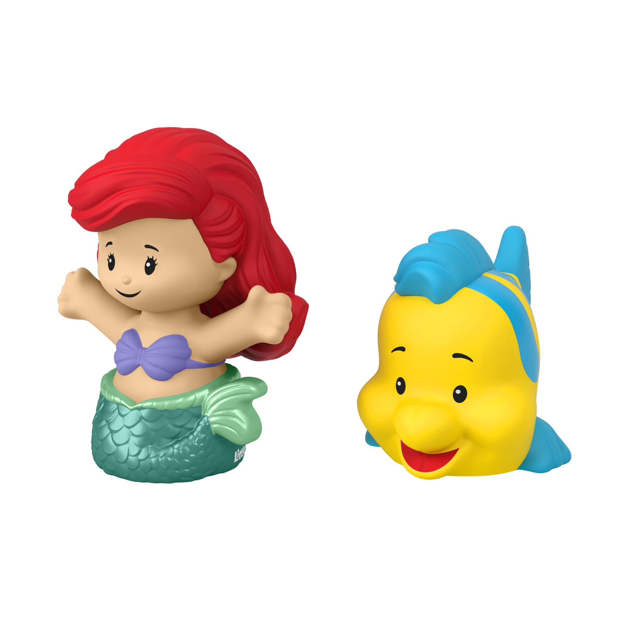 Ariel and Flounder figures sized for easy grasp by toddlers.