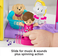 Fisher-Price Little People Barbie Pet Spa outdoor yard scene supports active imaginative stories