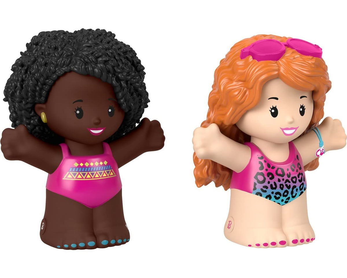 Fisher-Price Little People Barbie swimming figures for imaginative toddler play and motor skill practice.