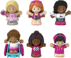 Fisher-Price Little People Barbie figures six-pack set for toddler pretend play and storytelling.