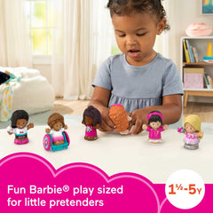 Fisher-Price Little People Barbie figures designed for small hands, promoting fine motor exploration and grasping.