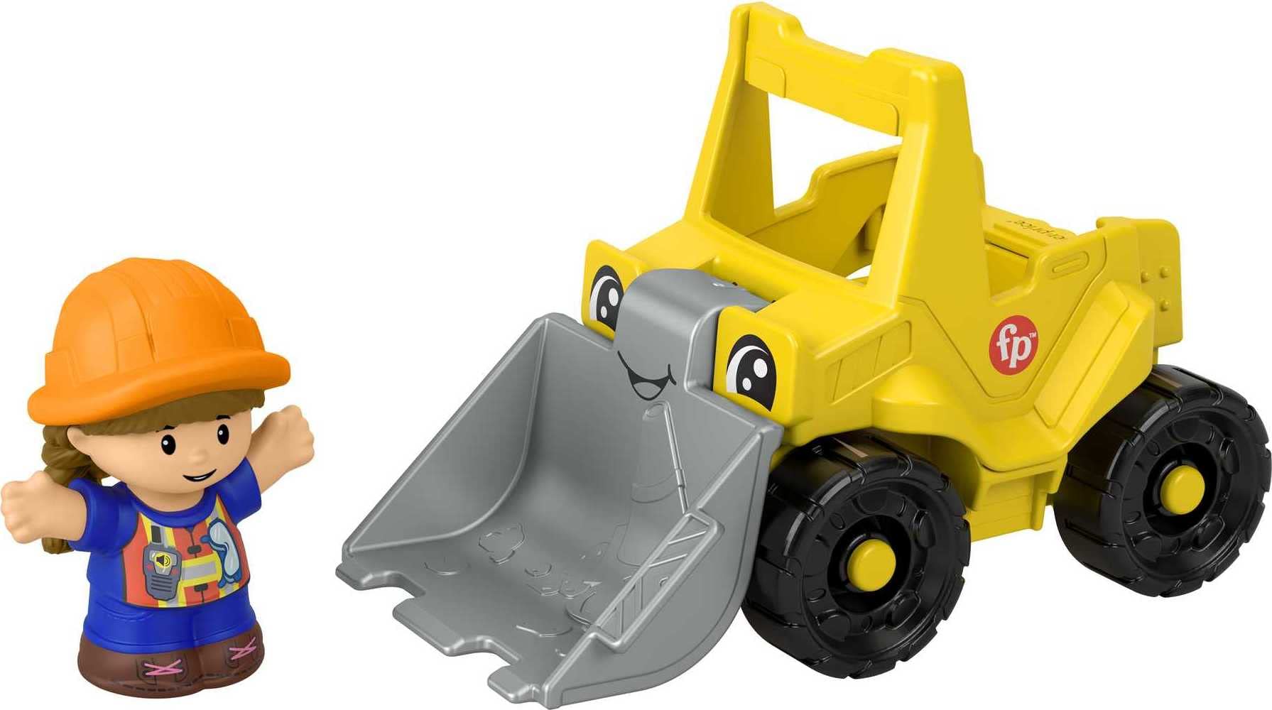 Fisher-Price Little People Bulldozer front view shows bright colors for imaginative play
