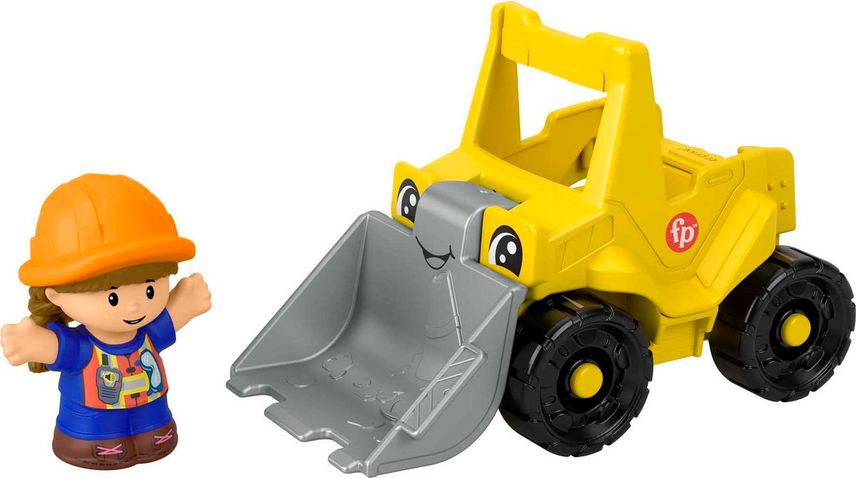 Fisher-Price Little People Bulldozer front view shows bright colors for imaginative play