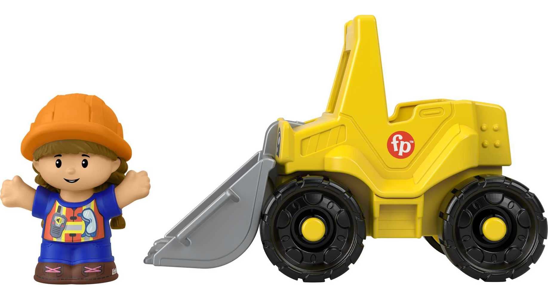 Fisher-Price Little People Bulldozer side view highlights durable design for active kids