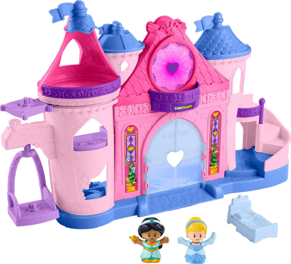 Fisher-Price Little People Disney Princess castle lights up for imaginative storytelling.