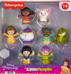 Fisher-Price Little People Disney Princess Story Duos figures arranged for playset-ready display